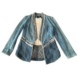 Kobi Halperin Denim Open Front Jacket / Blazer – Size XS Rare Statement Piece